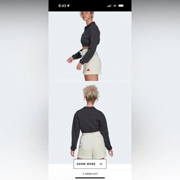 Adidas CROPPED HALF-ZIP SWEATSHIRT - Picture 3 of 3